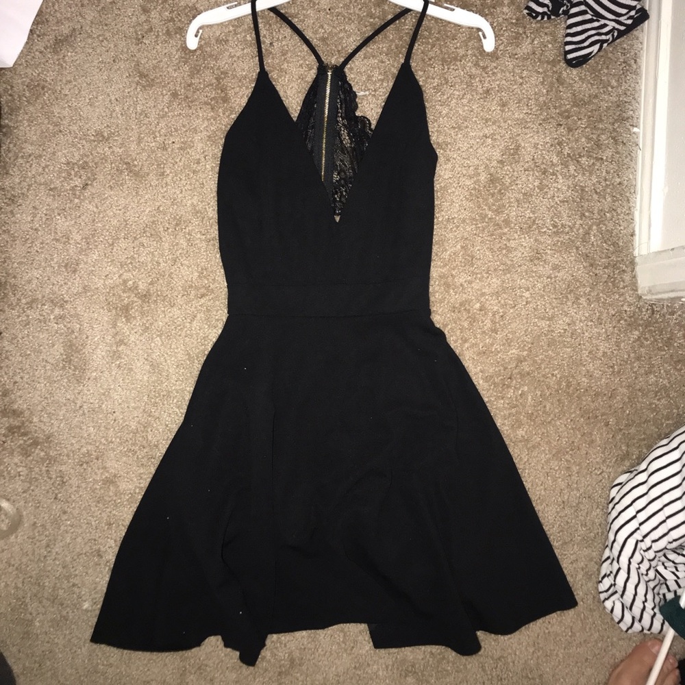 black mini dress
